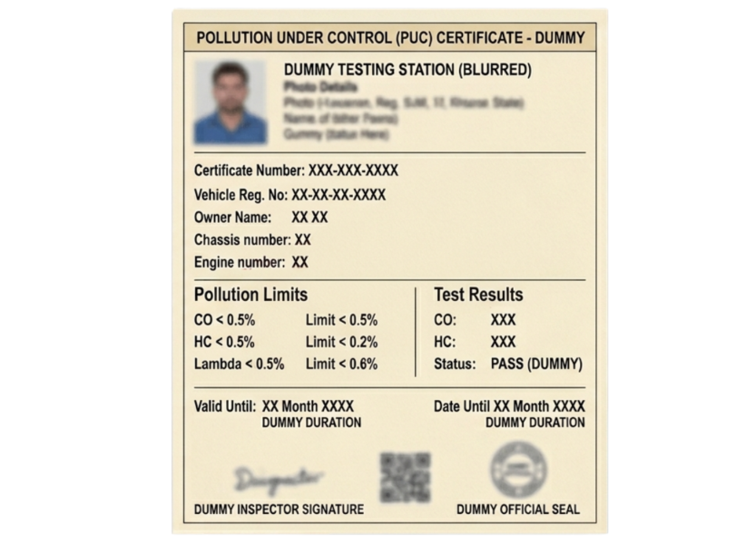 Pollution-certificate